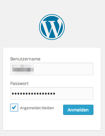 Erster Login am eigenen Wordpress