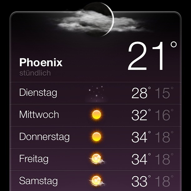 Wetter-App schon mal umgestellt.