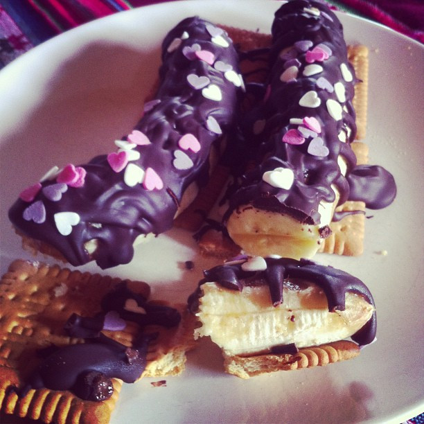 Schokobanane an Keks