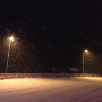 Schnee auf der A8