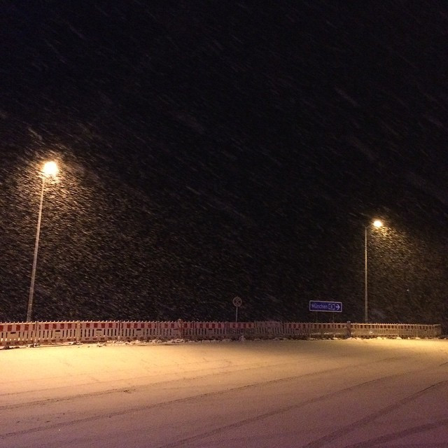 Schnee auf der A8