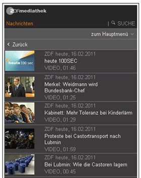 Die mobile Mediathek des ZDF