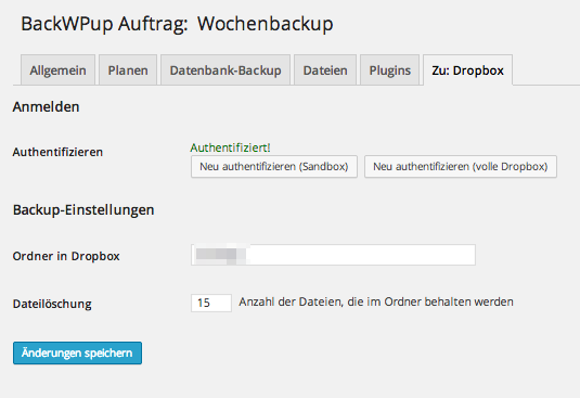 Backup: Dropbox
