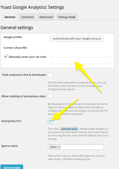 Yoast_Google_Analytics__Settings_‹_AZ_Blog_—_WordPress