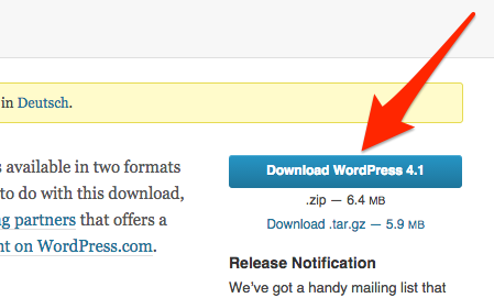 Wordpress runterladen